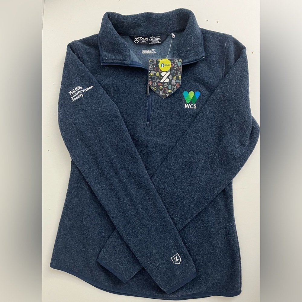 Zuza WCS Navy Blue 1/4 Zip Fleece Pullover Women’s Size S (NWT)